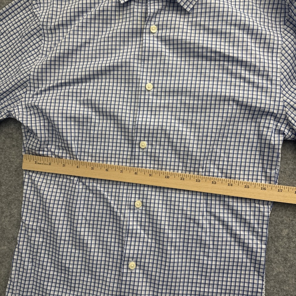 Banana Republic Long Sleeve Plaid Button Down Shirt Slim Fit Men's M Blue White - Picture 5 of 8
